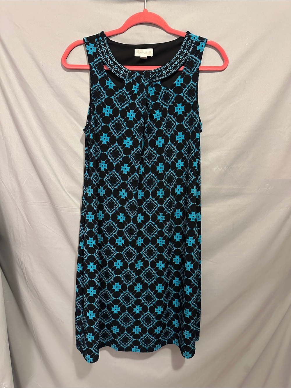 Magnolia Black & Turquoise Geometric Midi Dress